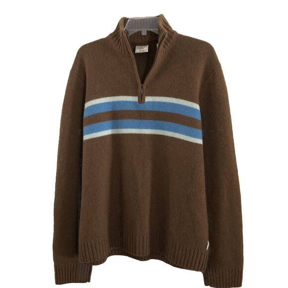 Timberland Lambswool 1/4 Zip Sweater Mens Sz XL Y2k Earthy Stratham Outdoor Gear - Picture 3 of 13